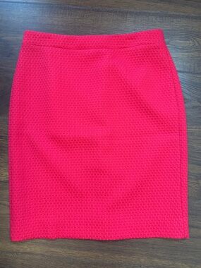 J. Crew Bright Pink Textured Pencil Skirt